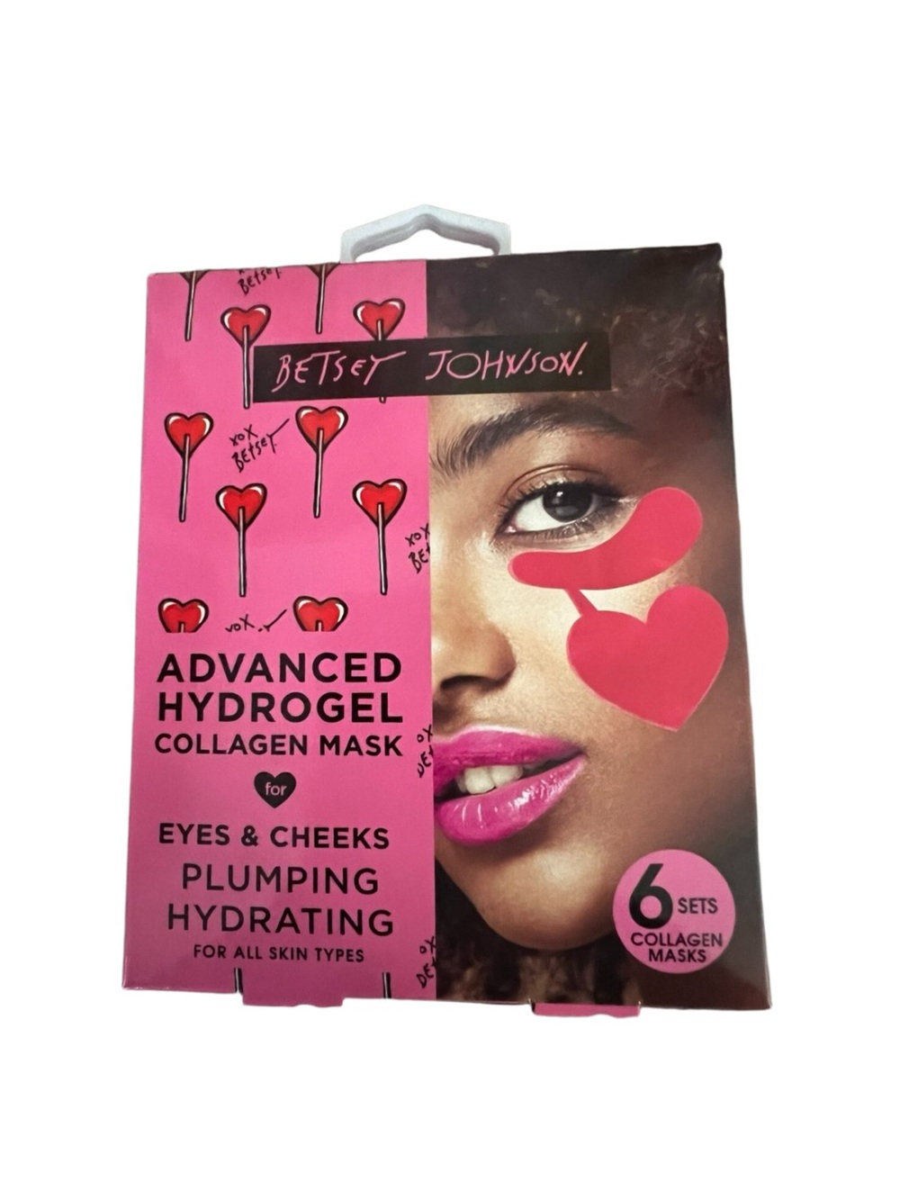 Betsey Johnson Pink Hydrogel Collagen Eye & Cheek Masks
